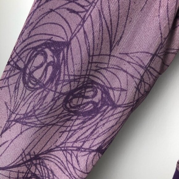 Lululemon Reversible Hooded Jacket  Purple Peacock Feather Print Size 2 - Picture 5 of 13